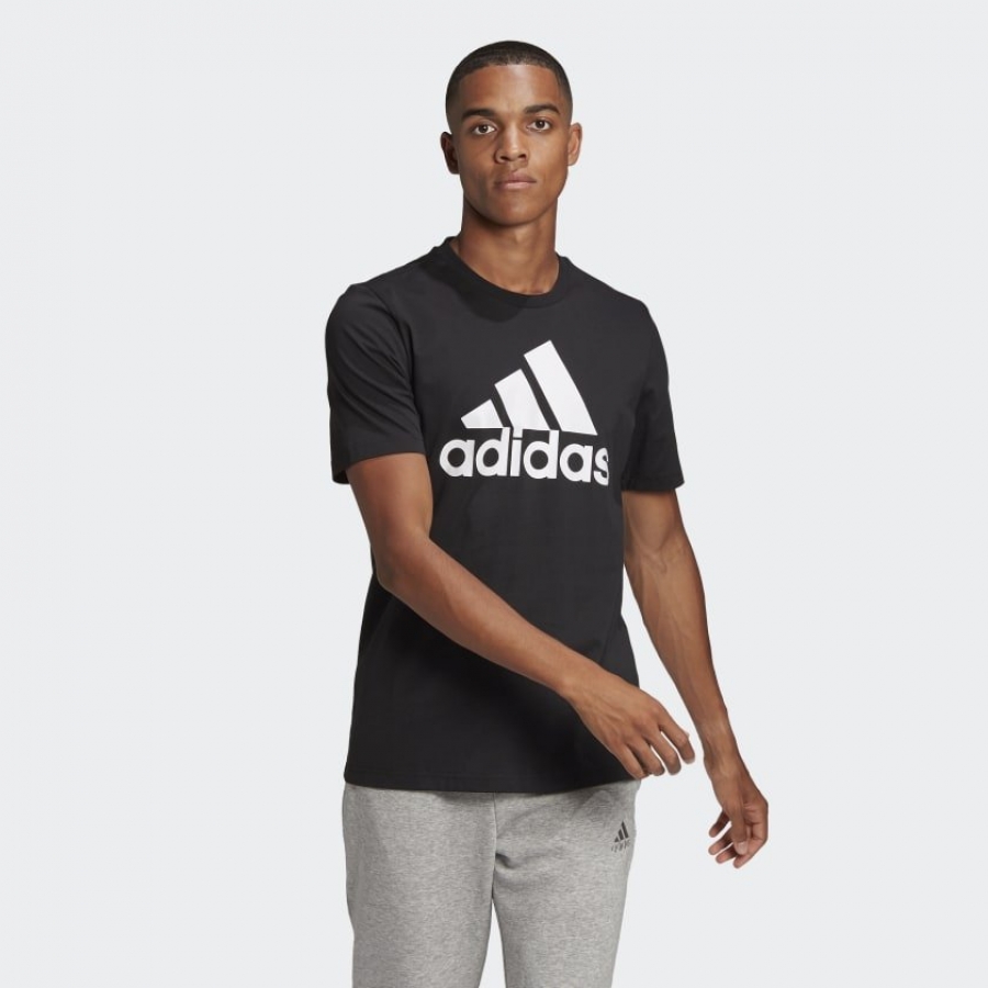 Adidas Büyük Logolu Siyah Erkek Tişört GK9120